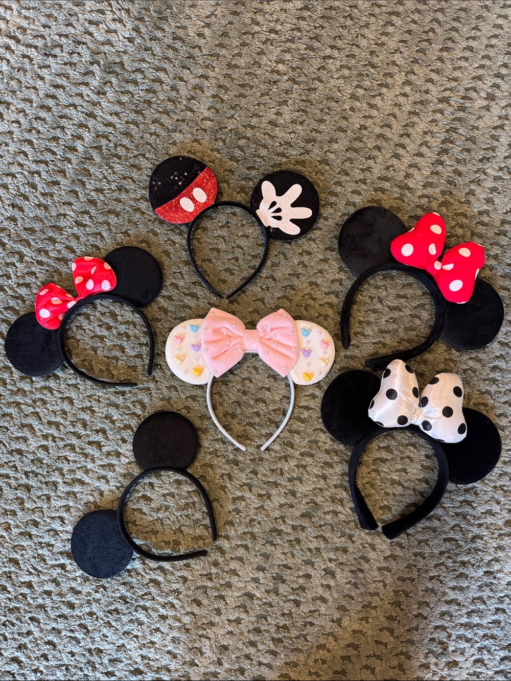 6 Mickey Mouse Ear Headband Bundle (includes all 6)